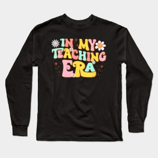 Retro Groovy Teacher State Testing In My Teaching Era Long Sleeve T-Shirt